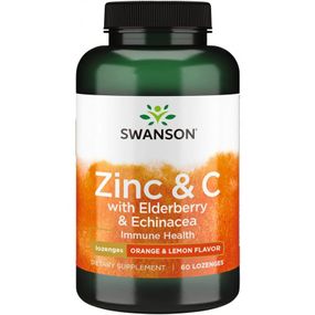 Микроэлемент Цинк Swanson Zinc & C Lozenges 60 Lozenges Lemon Orange