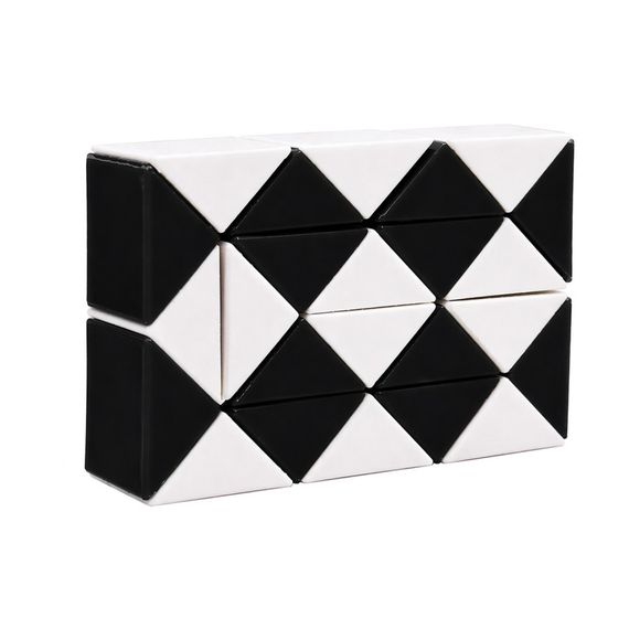 Головоломка Змейка Рубика IGR67(Black) маленькая 3,5x5,5 см, двухцветная