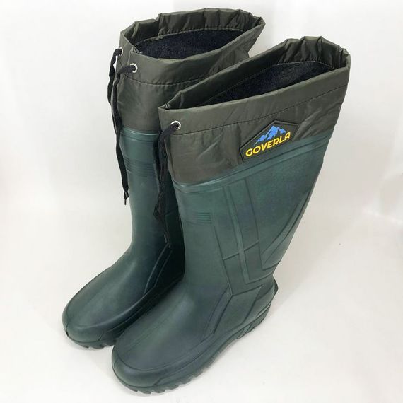 Чоботи якісні утеплені гумові високі. Розмір 42, Гумова рибальське взуття, Чоловічі чоботи