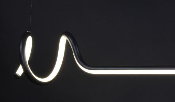 Люстра світлодіодна підвісна LED світильник для квартири на стелю лед 27253 Чорний 30-140х20х120 см. | Зображення 6