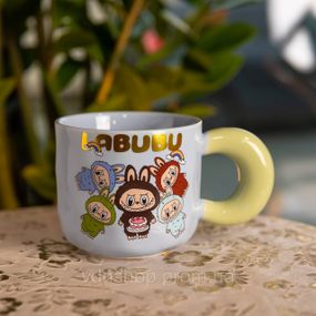 Чашка фарфоровая Labubu Bring Joy 400 (мл) подарочная кружка прикольная чашка для детей на подарок FM-22C