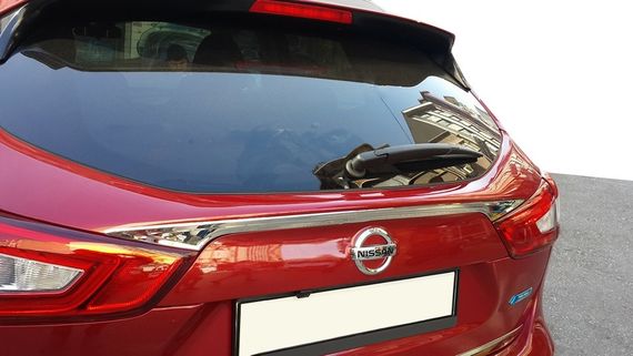 Накладка над номером (нерж.) OmsaLine - Італійська нержавійка для Nissan Qashqai 2014-2021рр