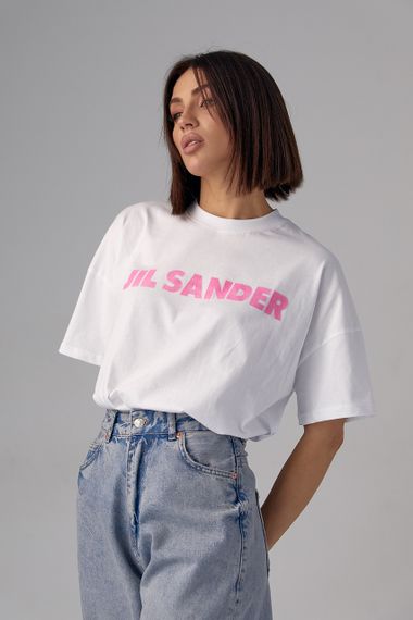 Женская футболка с надписью Jil Sander - белый цвет, L (есть размеры) | Зображення 4