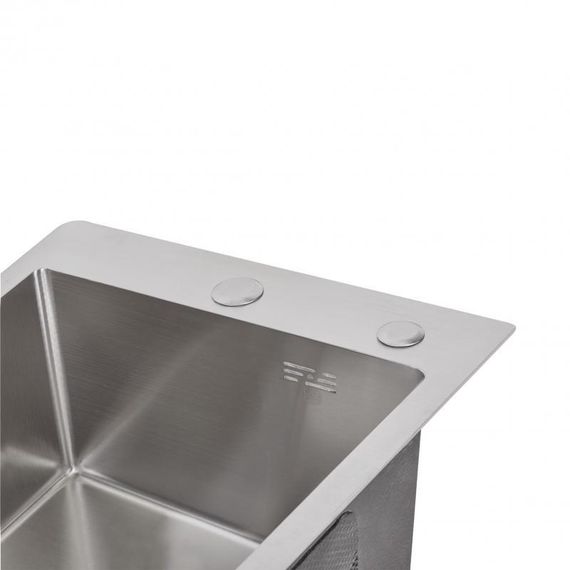 Мойка для кухни интегрированная Lidz Handmade H4050 (LDH4050BRU39258) Brushed Steel 3,0/1,0 мм | Зображення 5