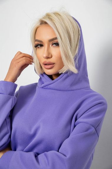 Спортивний костюм жіночий на флісі, колір бузковий, 257R88 | Зображення 4