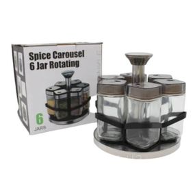 Карусель для спецій на 6 ємностей BSJ1507-2 Срібло