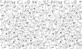 Обои-раскраски Коты 60*100 C-100013