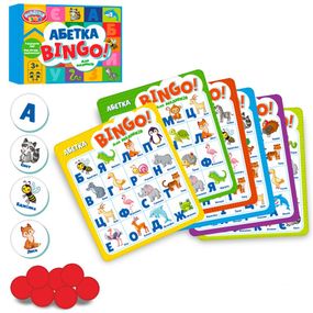 Настольная игра "Бинго" TG006 карточки, фишки, украинская азбука