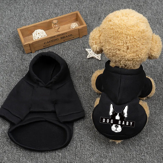 Толстовка для собак на флісі Dog baby чорного кольору розмір S | Зображення 1