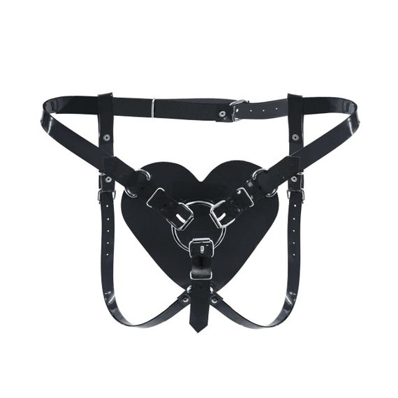 Трусики Серце для страпону Feral Feelings - Hearts Strap-on Belt Black Sex Aura