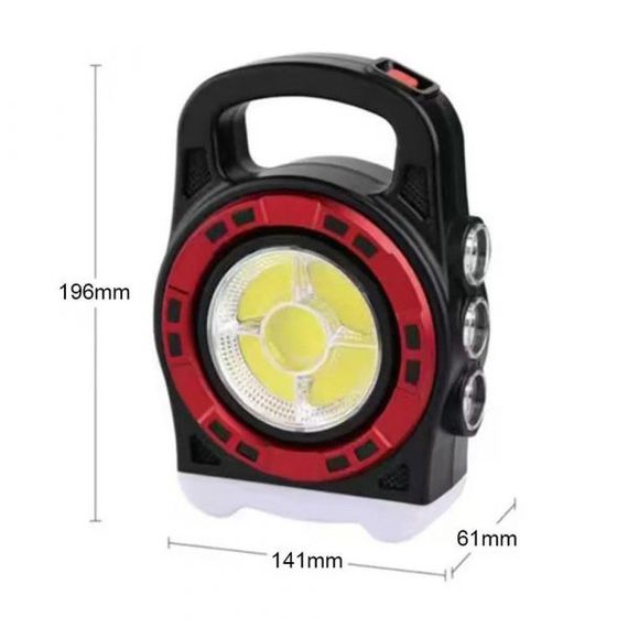 Переносной фонарь прожектор 6678С-3LED+5COB с солнечной панелью и функцией Power Bank, ручной прожектор | Зображення 6