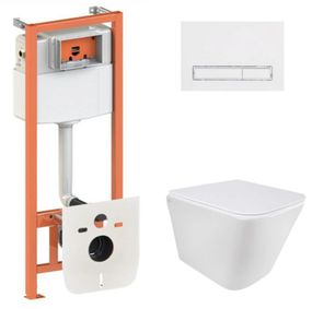 Набір Qtap Nest 4 в 1 підвісний унітаз Tern Ultra Quiet 490x365x325 + комплект інсталяції QT1733052EUQW45161