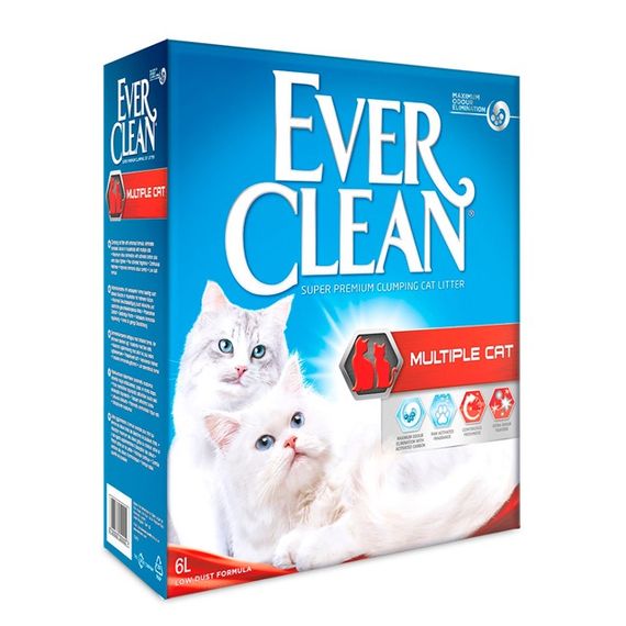 Бентонітовий наповнювач Ever Clean Multiple Cat без запаху 6 л