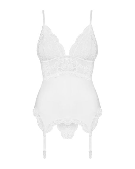 Корсет с трусиками Obsessive 810-COR-2 corset Белый S/M | Зображення 2