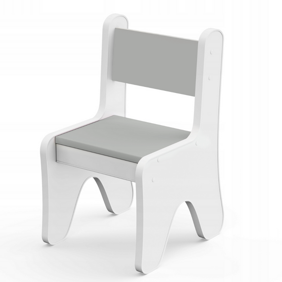 Стільчик для дитячої кімнати 55×37×33 дитячий зручний стілець для ігор, білий з сірим