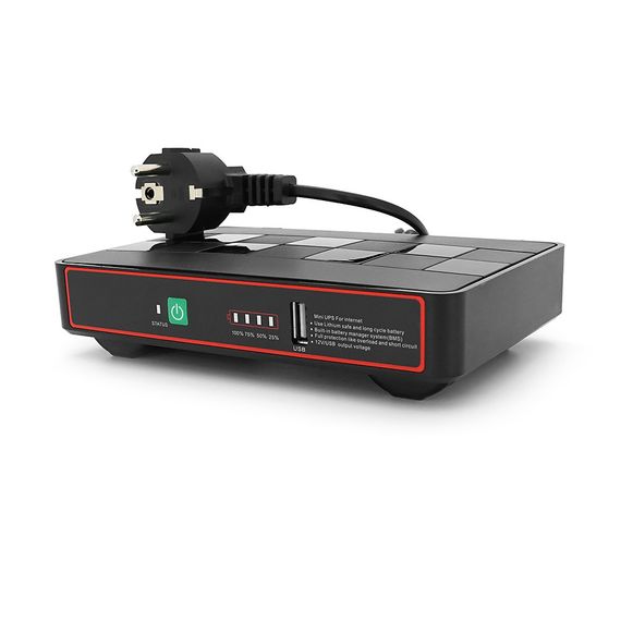 ДБЖ Green Wave Ecoputer-P60W для роутерів/комутаторів/PON/POE, 12V/USB-2A, (12000MAh), Black, BOX, Q20 | Зображення 1