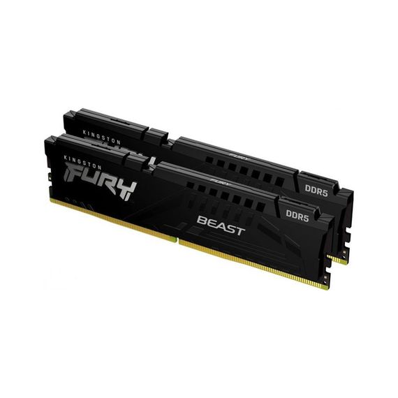 Модуль пам'яті для комп'ютера DDR5 64GB (2x32GB) 5600 MHz Fury Beast Black Kingston Fury (ex.HyperX) (KF556C36BBE2K2-64) | Зображення 1