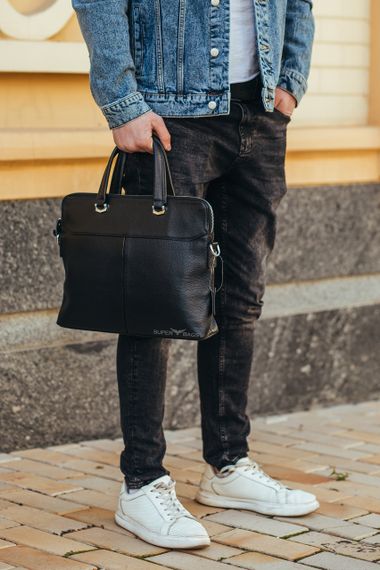 Офісна чоловіча сумка для документів Tiding Bag N15419 чорна | Зображення 6