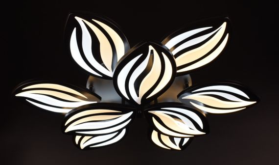 Люстра світлодіодна стельова LED світильник для квартири на стелю лед з пультом 25856 Чорний 10х70х70 см. | Зображення 2