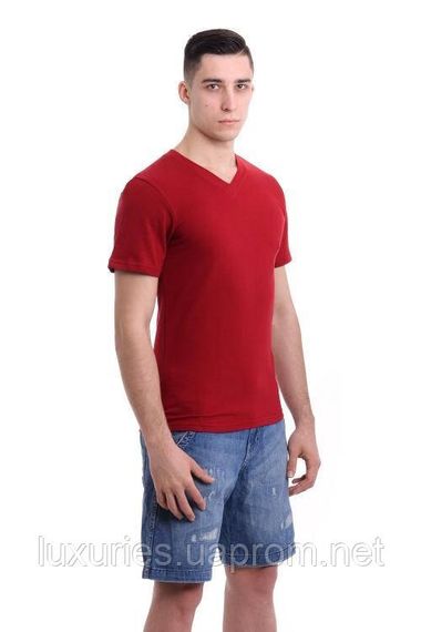 Футболка мужская с круглым вырезом Бордовая, L