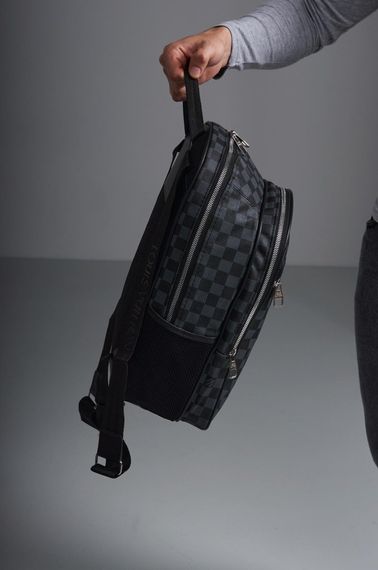 Рюкзак Louis Vuitton чорна з сірим клітка | Зображення 4