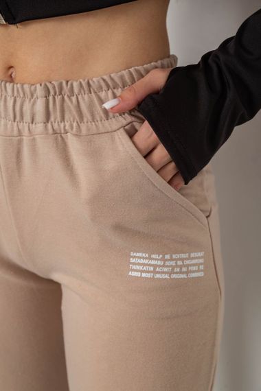 Спортивные штаны женские  -уценка, цвет бежевый, 238R5052-1-U-4 | Зображення 4