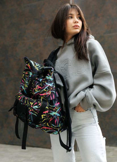 Жіночий рюкзак Sambag RollTop DOUBLE чорний ABSTRACT 41 х 27 х 18 см (24330707) | Зображення 6