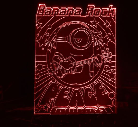 Акриловий світильник-нічник Міньйон Банана рок червоний tty-n001257