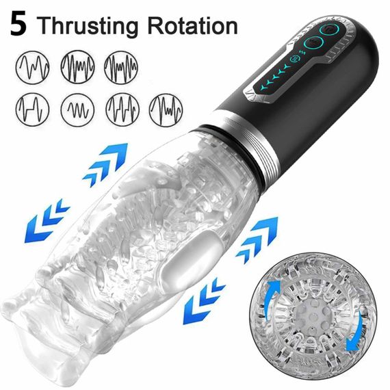 Мастурбатор Thrusting Rotation 360 Pro з функцією обертання та руху Sex Aura | Зображення 3