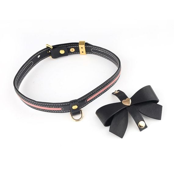 Нашийник з повідцем LOCKINK SEVANDA Love Heart Butterfly Leather Collar Set Чорний One Size | Зображення 2