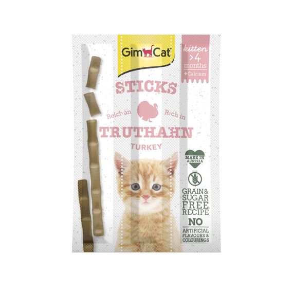 Ласощі для кошенят GimCat Sticks Kitten з індичкою 3 шт