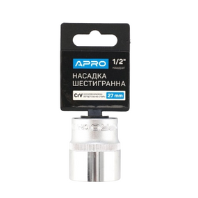 Насадка шестигранна 1/2" 27мм CrV APRO