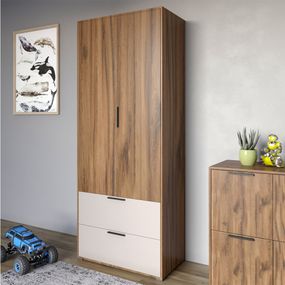 Шафа розпашна дводверна LION Краш з 2 шухлядами Дуб ліворно/Кашемір (LION-044016)