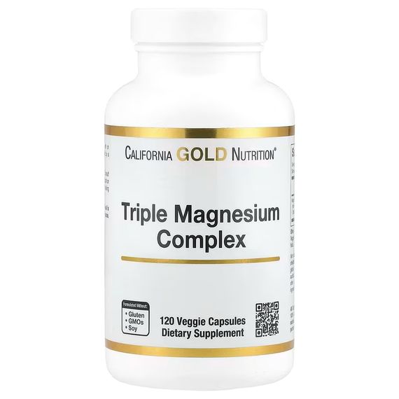 Triple Magnesium Complex, Malate, Citrate &amp; Bisglycinate Chelate, 120 Veggie Capsules