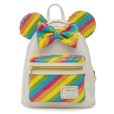 Рюкзак шкільний Loungefly Disney - Minnie Mouse Sequined Rainbow Mini Backpack (WDBK1659) | Зображення 3