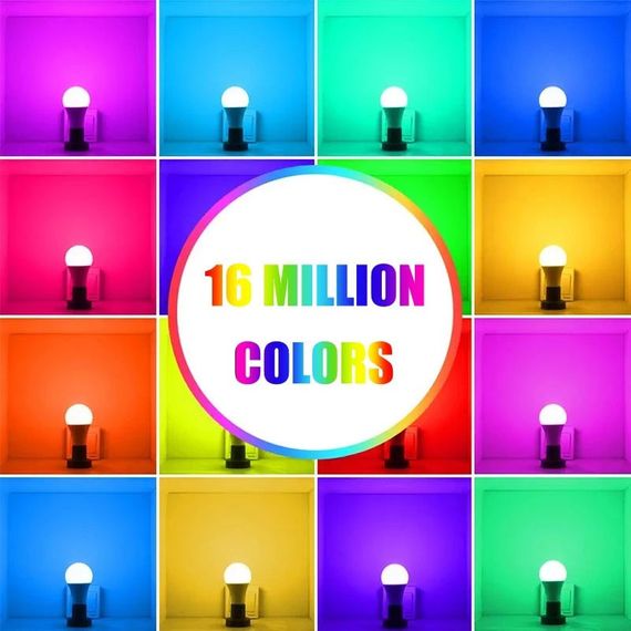 Світлодіодна RGB лампочка Smart bulb light 4pcs with Bluetooth E27 with app | Зображення 2
