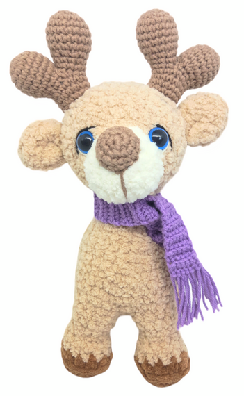 Олень з натуральними висушеними квітками лаванди оленятко м'яка іграшка ручна робота 25х14х12 см Hand made