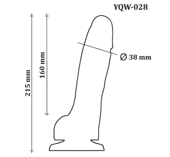 Большой фаллоимитатор с мошонкой на присоске OYO - Dildo Double Layer Silicone YQW-028 (длина 21.5 см, диаметр 3.8 см) Sex Aura | Зображення 4