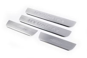 Накладки на пороги Carmos (4 шт, нерж) для Hyundai Getz