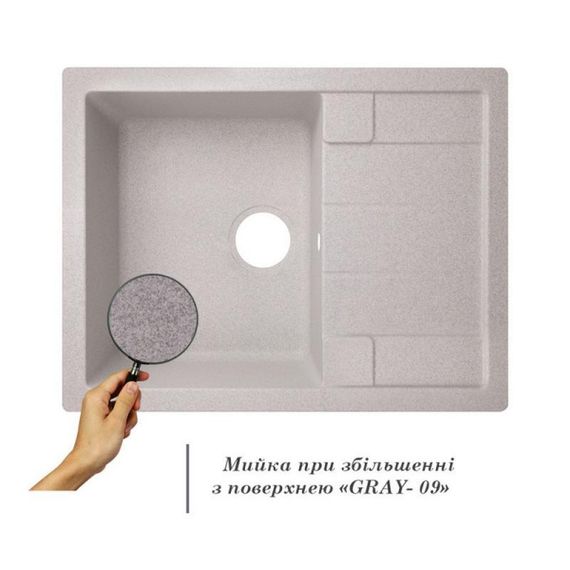 Кухонная мойка Lidz 650x500/200 GRA-09 (LIDZGRA09650500200) | Зображення 2