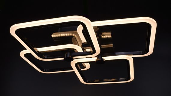 Люстра світлодіодна стельова LED світильник для квартири на стелю лед з пультом 25624 Чорний 11х62х63 см. | Зображення 2