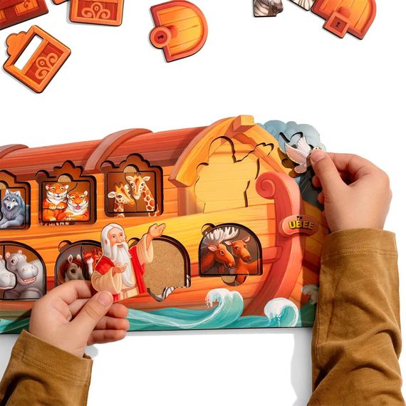Розвиваючий пазл-вкладиш "Ноїв ковчег" PSD275 з фоном | Зображення 5