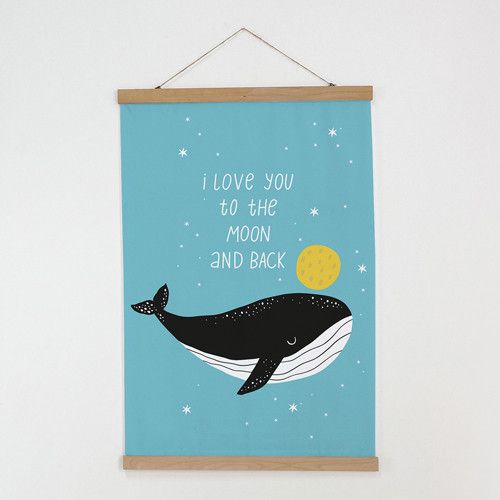 Постер тканевый на стену I love you to the moon and back 60х93 см (TPSR_22S037)