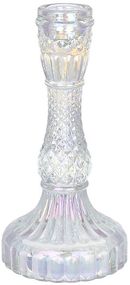 Набір 12 скляних свічників "Crystal Glass" 17см, перламутр