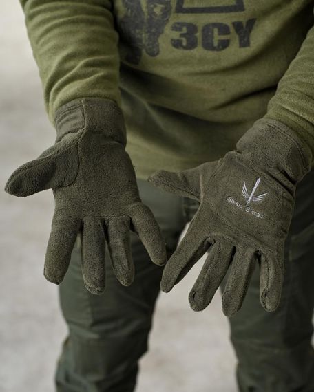 Флісовий комплект 3в1 шапка баф рукавички тактичний зимовий набір для військових теплий одяг для зими | Зображення 2