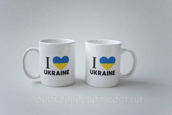 Кружка керамічна з патріотичним принтом "I Love Ukraine" 330 мл Біла | Зображення 6