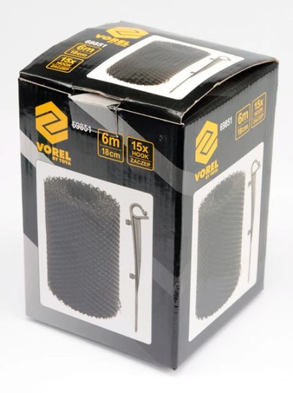 Сетка защитная для водостока от листьев 6 м х 18 см 15 крючков VOREL-69851 | Зображення 9