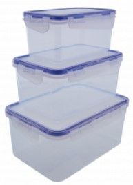 Набір контейнерів для харчових продуктів прямокутний 3в1 Алеана