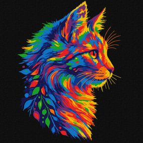Картина по номерам "Яркий котик" KHO6822, 30х30 см
