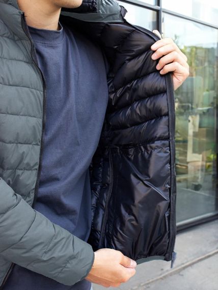 Мужская стеганая демисезонная куртка с капюшоном RD8777 цвет серый, размер L | Зображення 4